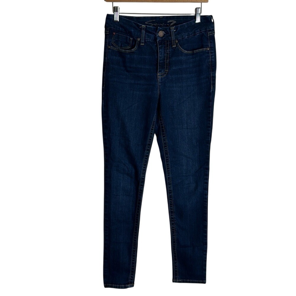Seven7 Jeans Women's Tummy Control Skinny Dark Wash‎ Denim Size 8